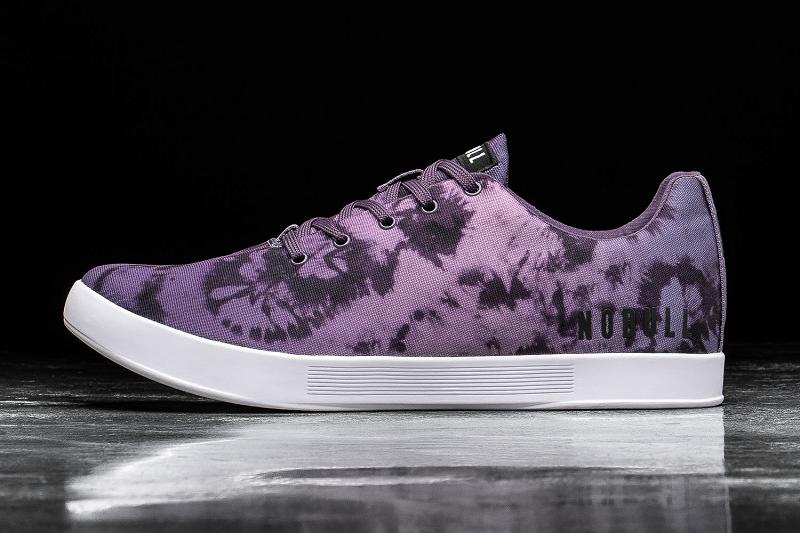 Women\'s Nobull Wisteria Tie-Dye Canvas Trainers Purple | SG T2874C